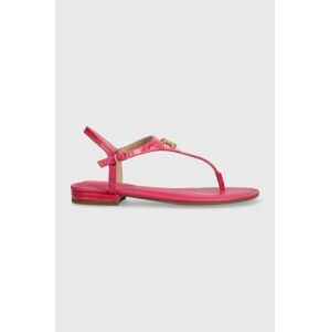 Kožené sandály Lauren Ralph Lauren Ellington dámské, růžová barva, 802874355010