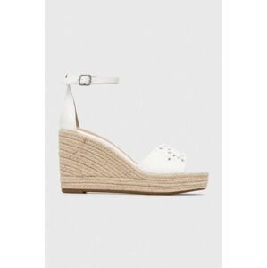 Kožené sandály Lauren Ralph Lauren Haana Eylt dámské, bílá barva, na klínku, 802904943001