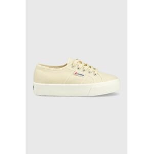 Tenisky Superga 2730 MID PLATFORM dámské, béžová barva, S2127IW