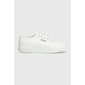 Tenisky Superga 2740 PLATFORM dámské, bílá barva, S21384W