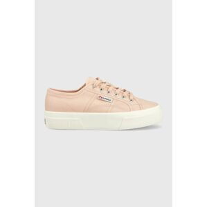 Tenisky Superga 2740 PLATFORM dámské, růžová barva, S21384W