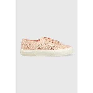 Tenisky Superga 2750 MACRAME dámské, růžová barva, S81219W