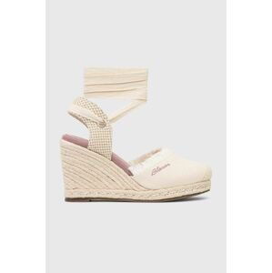 Espadrilky Blauer Wells béžová barva, na klínku, S3WELLS01