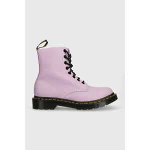 Kožené workery Dr. Martens 1460 Pascal dámské, fialová barva, na plochém podpatku, DM30689308, DM30689308-Lilac