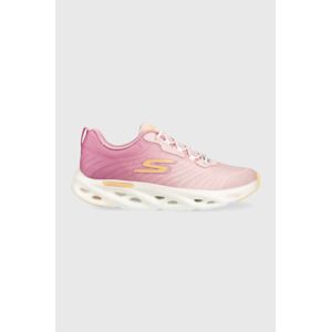 Běžecké boty Skechers 129497 GO RUN SWIRL TECH SPEED HEADWAY růžová barva