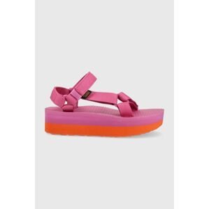 Sandály Teva Flatform Universal dámské, růžová barva, na platformě, 1008844