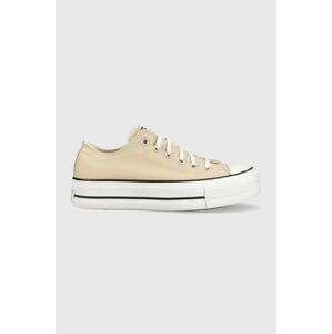 Tenisky Converse Chuck Taylor All Star Lift OX dámské, béžová barva, A03542C