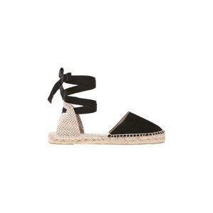 Semišové espadrilky Manebi Flat Valenciana Espadrilles černá barva, K 1.0 P0