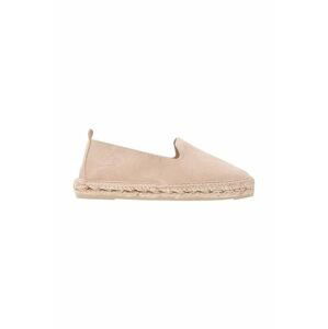 Semišové espadrilky Manebi Flat béžová barva, K 1.1 N0