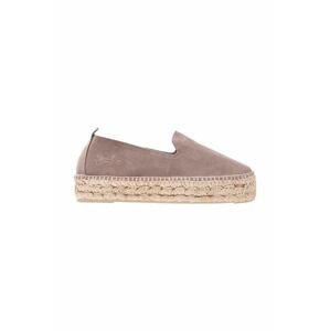 Semišové espadrilky Manebi Double Sole Espadrilles hnědá barva, na platformě, K 1.9 D0