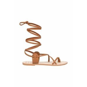 Kožené sandály Manebi Tie-Up Leather Sandals dámské, hnědá barva, L 7.1 Y0