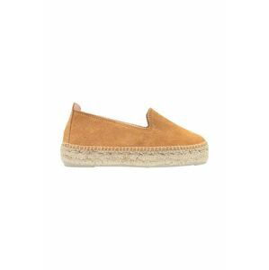 Semišové espadrilky Manebi Double Sole Espadrilles hnědá barva, na platformě, R 3.9 D0