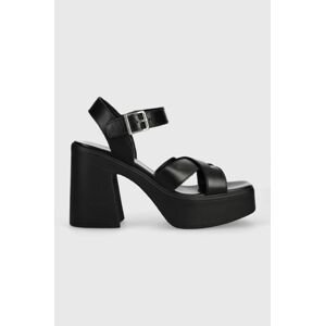 Kožené sandály Jonak PALME CUIR černá barva, 1000037