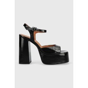 Kožené sandály Jonak BASILE CUIR BRILLANT černá barva, 3400110