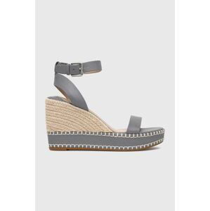 Kožené sandály Lauren Ralph Lauren HILARIE šedá barva, 802898506006