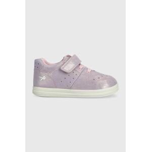 Dětské semišové sneakers boty Primigi fialová barva