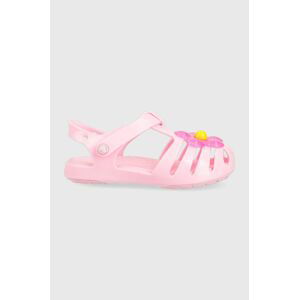 Dětské sandály Crocs ISABELLA CHARM SANDAL růžová barva