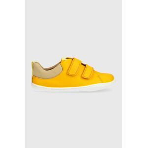 Dětské kožené sneakers boty Camper žlutá barva