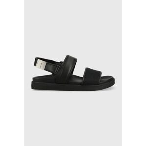 Sandály Calvin Klein BACK STRAP SANDAL MONO JQ pánské, černá barva, HM0HM00970