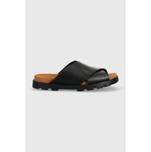 Kožené pantofle Camper Brutus Sandal pánské, černá barva, K100775.013