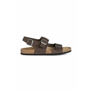 Semišové sandály Geox U SANDAL GHITA A pánské, hnědá barva, U159VA 00032 C6024