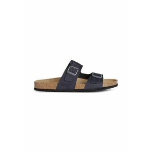 Semišové pantofle Geox U SANDAL GHITA B pánské, tmavomodrá barva, U159VB 00032 C4002