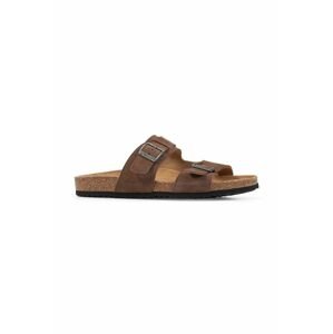 Semišové pantofle Geox U SANDAL GHITA E pánské, šedá barva, U159VE 00022 C1018