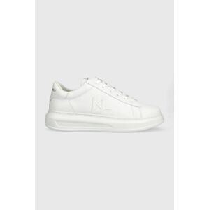 Kožené sneakers boty Karl Lagerfeld KAPRI MENS bílá barva, KL52515