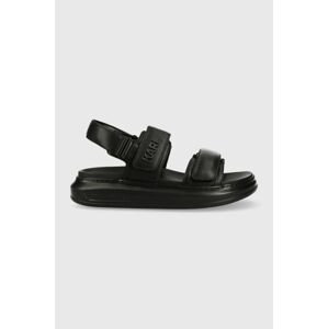 Kožené sandály Karl Lagerfeld KAPRI MENS pánské, černá barva, KL52506