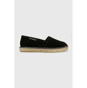 Semišové espadrilky Karl Lagerfeld KAMINO černá barva, KL70102