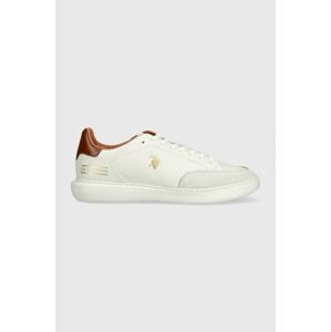 Kožené sneakers boty U.S. Polo Assn. CRYME bílá barva, CRYME005M