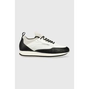 Sneakers boty Calvin Klein LOW TOP LACE UP NYLON bílá barva, HM0HM00921