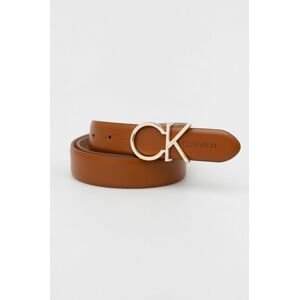 Kožený pásek Calvin Klein dámský, hnědá barva