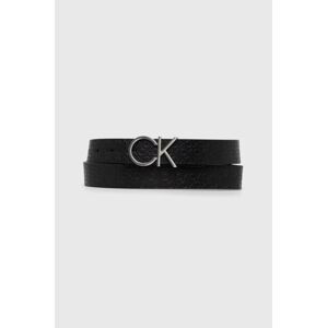 Oboustranný kožený pásek Calvin Klein dámský, černá barva