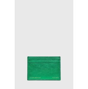 Kožené pouzdro na karty Victoria Beckham zelená barva