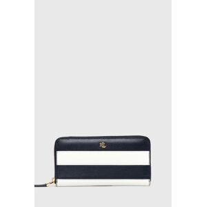 Kožená peněženka Lauren Ralph Lauren tmavomodrá barva