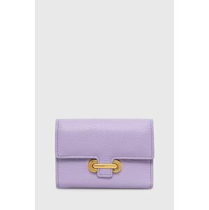 Kožená peněženka Coccinelle Kattie fialová barva