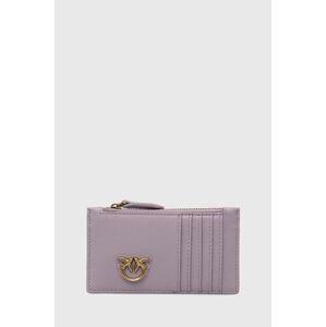 Kožená peněženka Pinko fialová barva