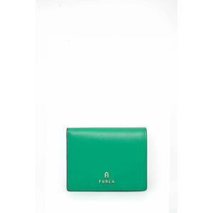 Kožená peněženka Furla Camelia zelená barva