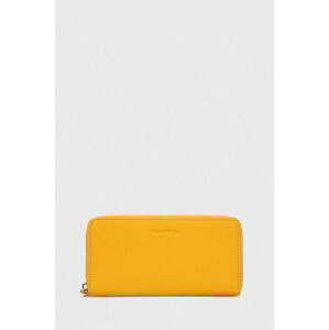 Kožená peněženka Marc O'Polo žlutá barva