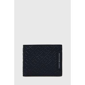 Kožená peněženka Tommy Hilfiger tmavomodrá barva