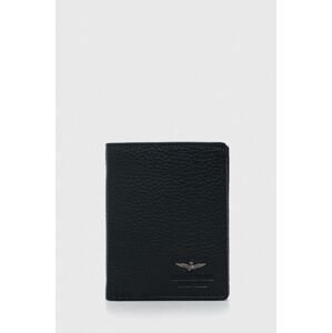Kožená peněženka Aeronautica Militare tmavomodrá barva