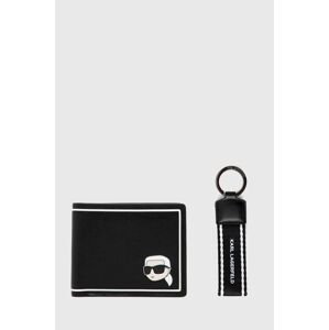Peněženka + klíčenka Karl Lagerfeld černá barva