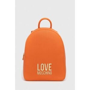 Batoh Love Moschino dámský, oranžová barva, malý, s aplikací