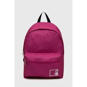 Dětský batoh United Colors of Benetton růžová barva, velký, hladký