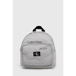 Dětský batoh Calvin Klein Jeans šedá barva, malý, vzorovaný