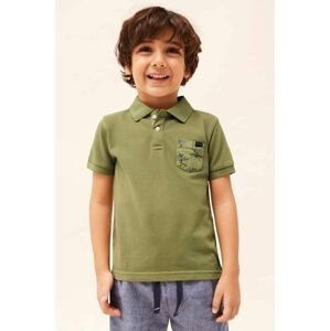 Dětské polo tričko Mayoral zelená barva