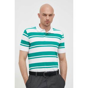 Bavlněné polo tričko United Colors of Benetton zelená barva