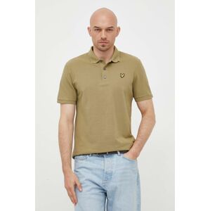 Bavlněné polo tričko Lyle & Scott zelená barva