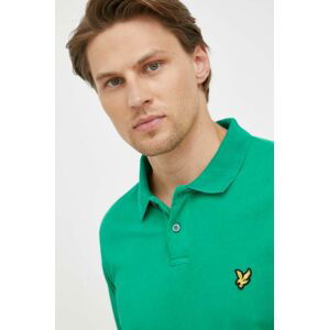 Bavlněné polo tričko Lyle & Scott zelená barva